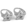 XINYI 2Pcs Design Three Dimensional Star Open Ring Set for Women Hip Hop Hollow Pentagrams Wide Finger Ring Girls Party Jewelry
