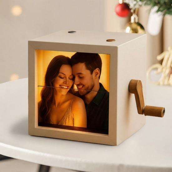 Yousheng Індивідуальна фото-розгорткова коробка Ручна розгорткова книжка-картинки з підсвіткою Персоналізована фото-розгорткова коробка Рамка Анімаційна машина Подарунки на Різдво