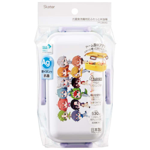 Skater Bento Box Colorful Peach 530ml Antibacterial Fluffy Dome Lid for Women Made in Japan PFLB6AG-A