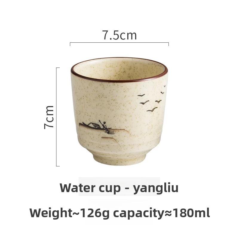 180ml Japanische Keramik Sake Tasse Traditionell Handbemalt Yunomi Teetasse für Sake Set Asiatisches Trinkgeschirr Bar Restaurant Geschirr