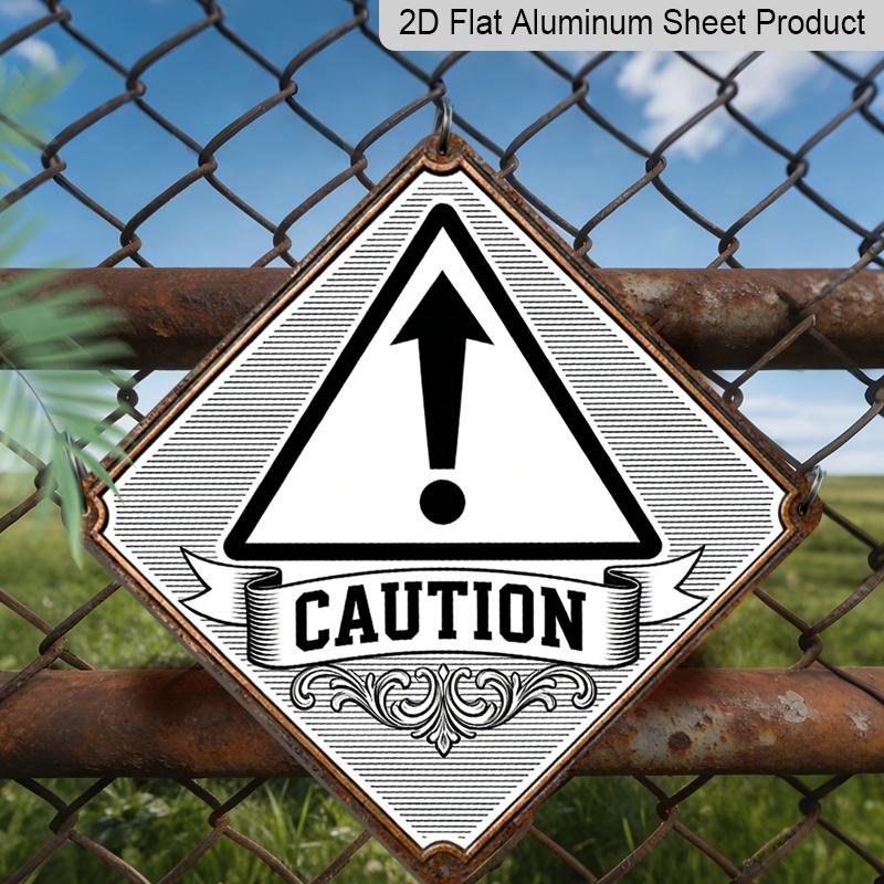 

2D Flat - 1pc Metal Warning Decoration Gift with A Warning Arrow Theme, Designed for Colleagues, Suitable for Decorating Offices, Hallways, Garages 20*20cm