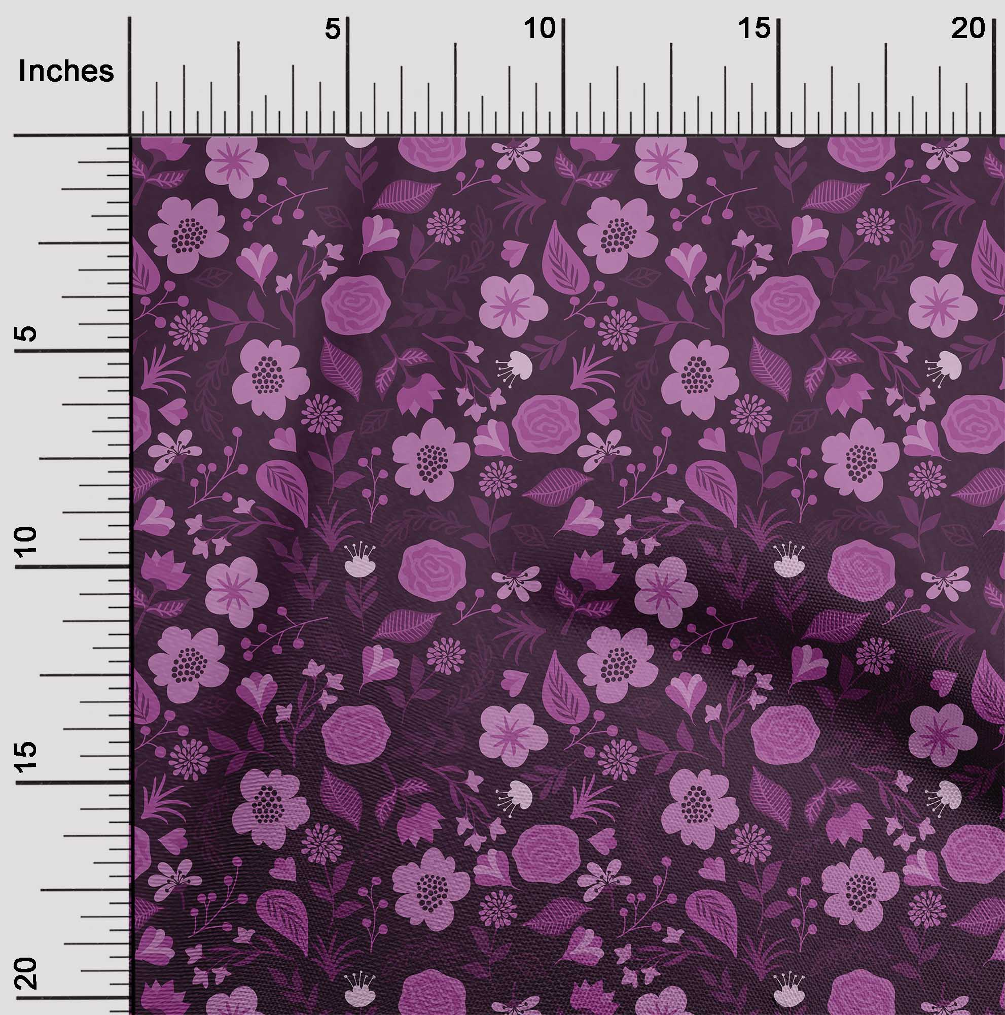 

oneOone Cotton Flex Navy Blue Fabric Florals Fabric For Sewing Printed Craft Fabric By The Yard 40 Inch 42 Inch Wide - Viscose Chiffon винний