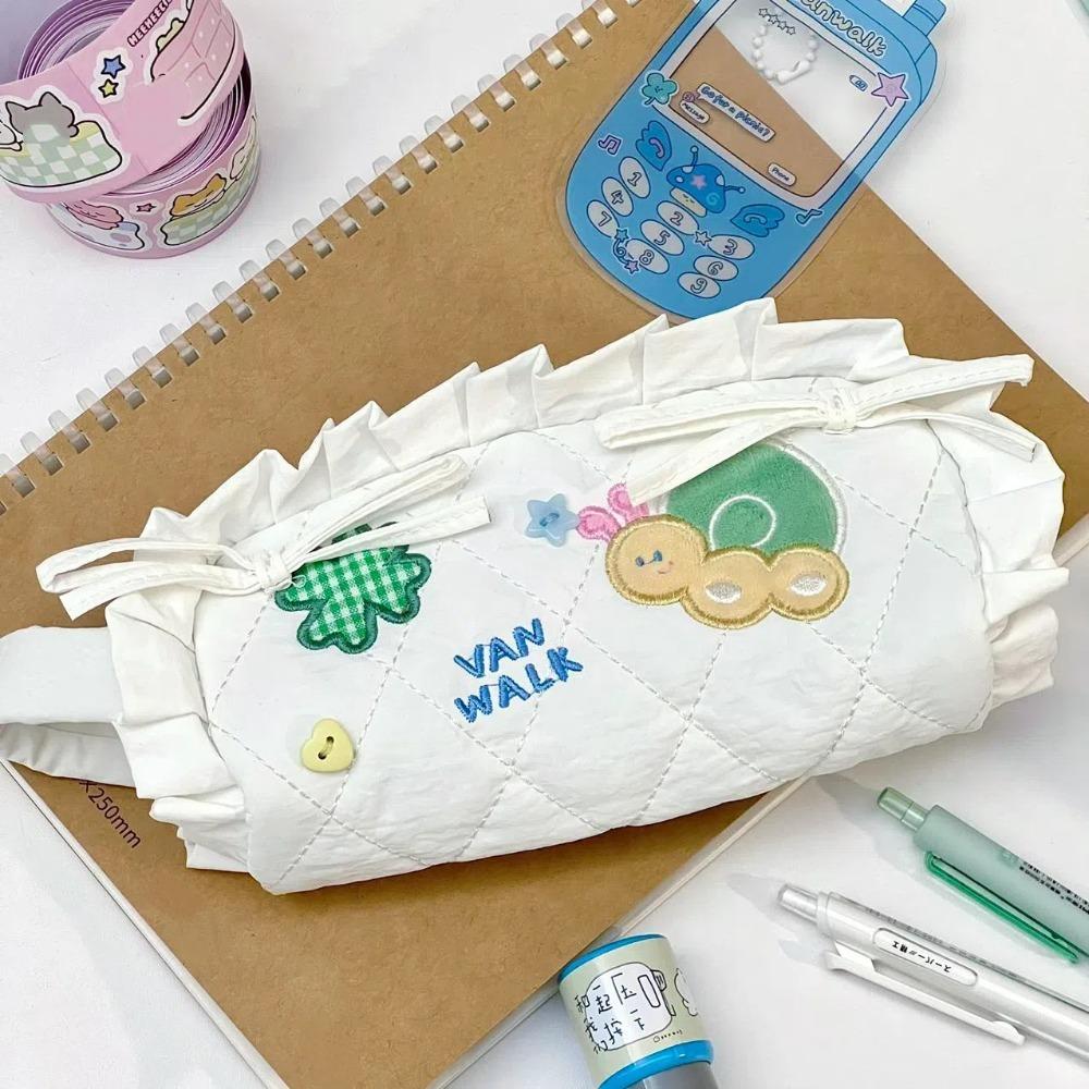 Large Capacity Pencil Pouch Case Sweet Stationery Handbag Cartoon Makeup Storage Bag Students
