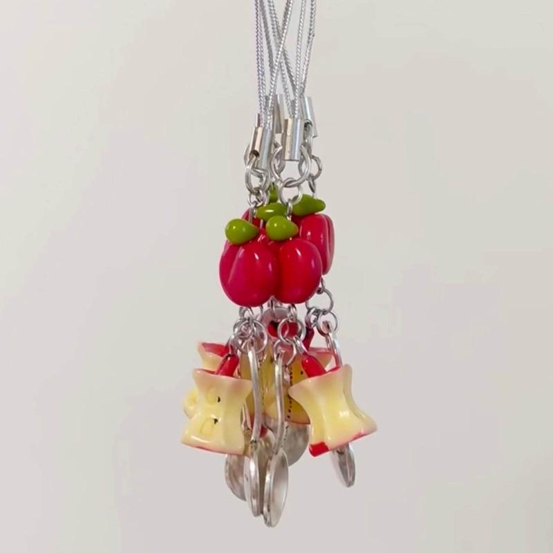 Trendy Core Bag Decoration Lovely Fruit Pendant Keychain Phone Chain Accessory