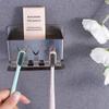 No-Punch Stainless Steel Toothbrush Holder Multi-slot Toothpaste Holder  Bathroom
