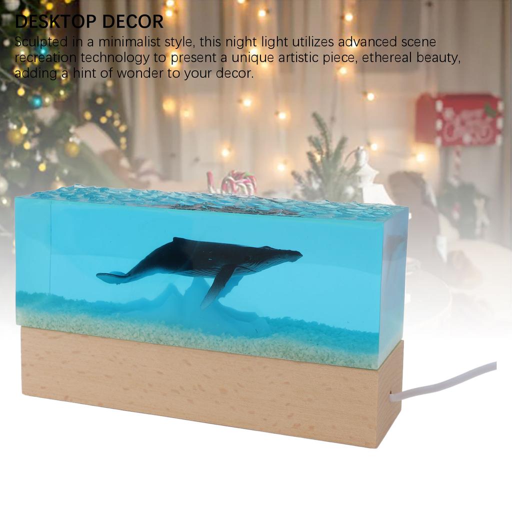 Nachtlicht Simulierte Meereslandschaft USB-betrieben Weiße Beleuchtung Mehrzweck Dekoratives Umgebungsnachtlicht