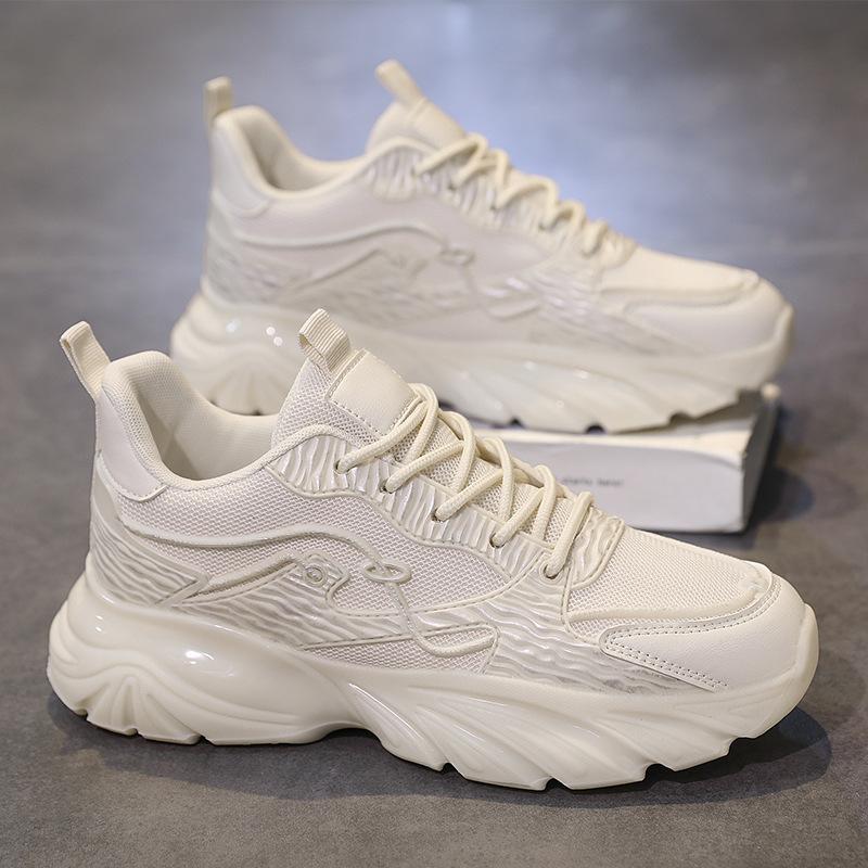 2025 Autumn New Men's Platform Dad Shoes Versatile Student Casual Sports Shoes Mesh Breathable Running Men's Shoes