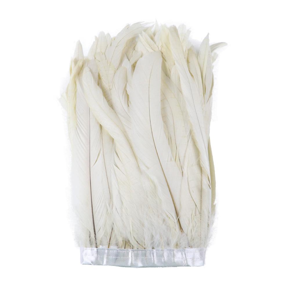 2M Cock Tail Feather Cloth Edge Decoration 25-30Cm 10-12 Inch Chicken Feather Ribbon Wedding Party Decoration Dress