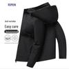 Luomeng Men's Detachable Hooded Business Casual Jacket