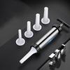 Manual Sausage Maker Meat Filler Stuffer  Stainless Steel Syringe With Casing Kitchen Home Made Sausages Vertical