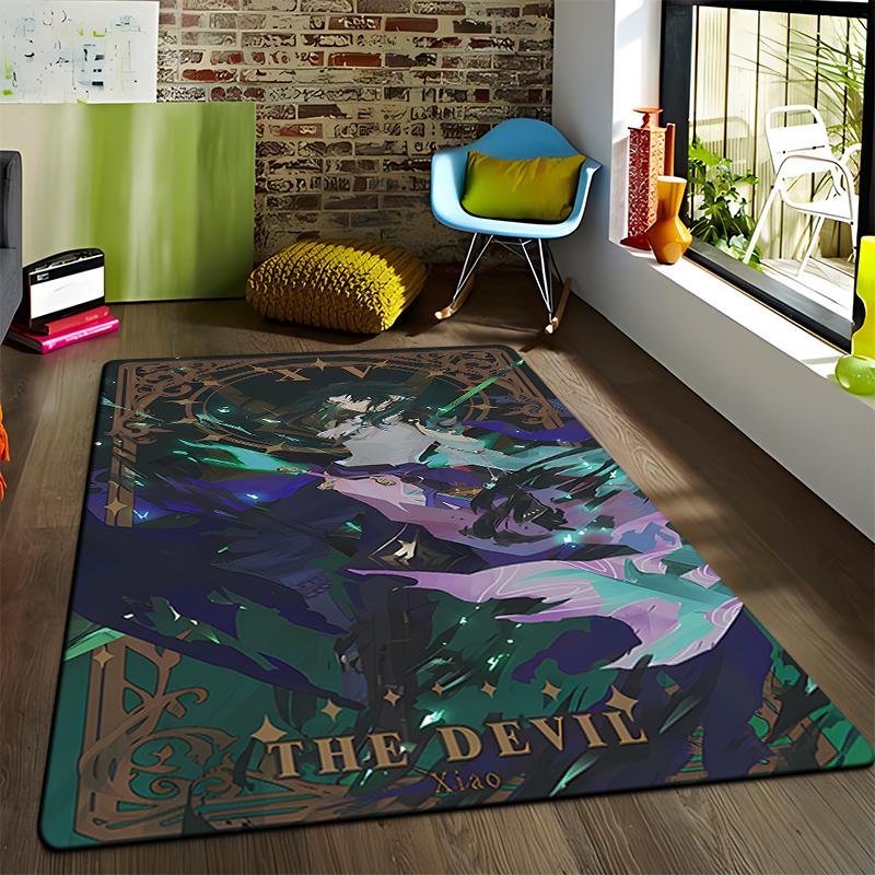 Anime Genshin Carpets Living Room Decoration Bedroom Parlor Tea Table Area Rug Mat Soft Flannel Large Rugs and Baby Gift Carpet