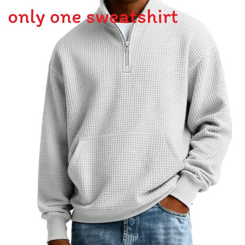 Wool Blend Stand Collar Long Sleeve Sweatshirt For Casual Men
