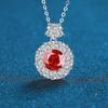 High-End S925 Sterling Silver Ice Flower Cut Aquamarine Multicolor Necklace with High Carbon Diamond