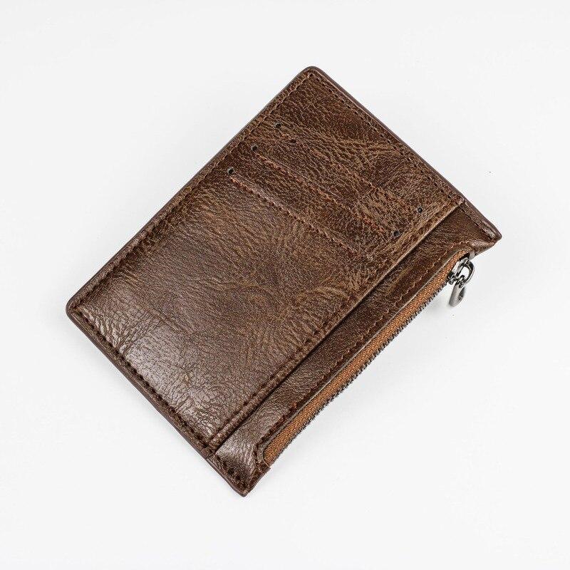 Vintage Pánská kožená peněženka Krátké tenké pánské peněženky Peníze Držáky kreditních karet Pánská peněženka Peněženka Peněženka na zip Peněženka na mince
