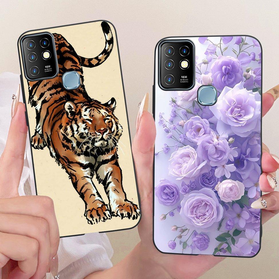 Case For Infinix Hot 10 Cover Aesthetic Cute Cat Fashion Funny Painted Bumper For Infinix Hot10 X682B X682C Casing
