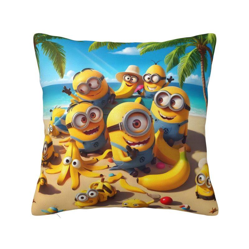 

Custom The Rise Of Gru Minions Film Pillow Covers for Living Room Anime Cute Cartoon Luxury Cushion Cover Square Pillowcase 12x12Inch