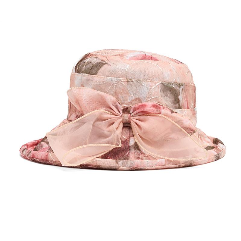 Women's Bow Fisherman Hat Mother Hat Summer Breathable Travel Sun Hat Basin Hat