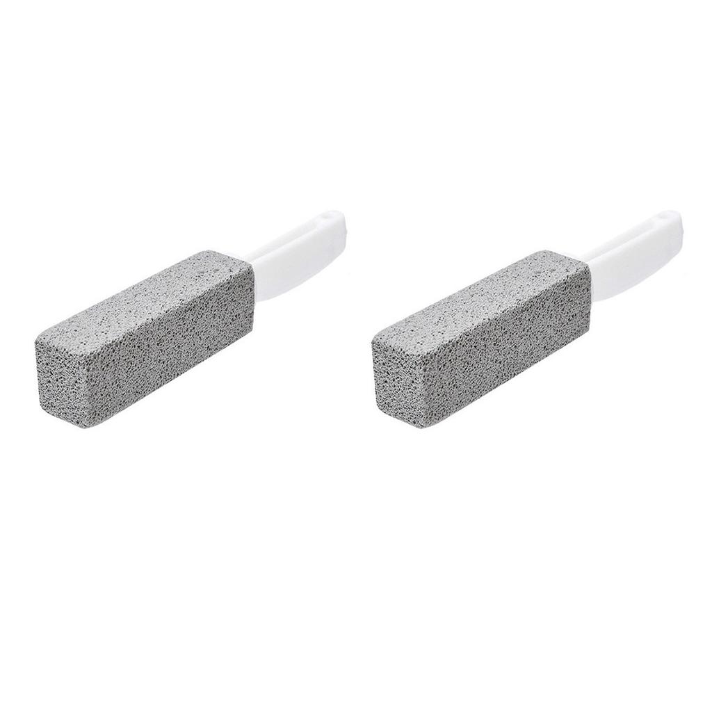 2pcs Pumice Stone Toilet Bowl Cleaner Efficient Toilet Bowl Cleaner Brush with Curved PP Handlee for Tiles BBQ Grills