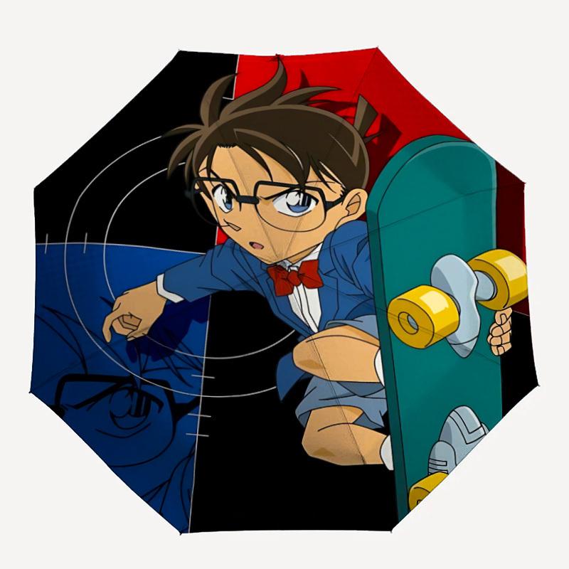 

1pc Detective Conan Automatic Folding Umbrella, Sturdy And Durable Automatic Folding Umbrella with 8 Ribs, a0911004