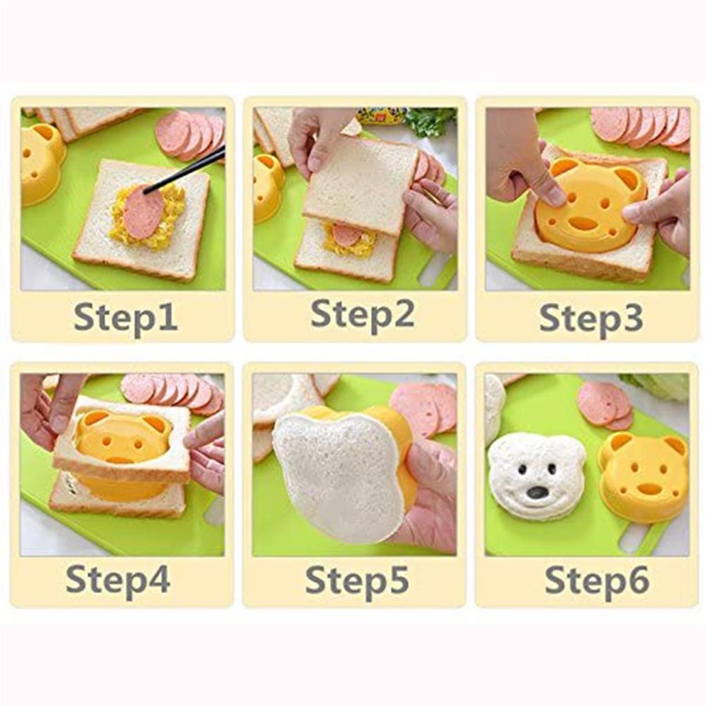 Sandwich Mold Equipment Accessories Professional Bread Shape Molds Cartoon Bear Manual Toast DIY Mould Kitchen Gadget