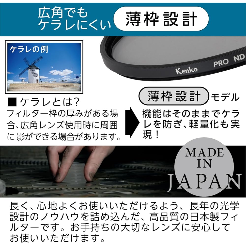 KENKO PRO ND8 N 77mm ND Filter - High Neutrality Performance, Vacuum Deposition Technology, Reduces Light Output To 1/8, Made In Japan, 449639
