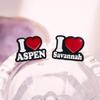 Heart Creative Red Metal Badge Accessory Brooch Featuring Unique Alphabet Design