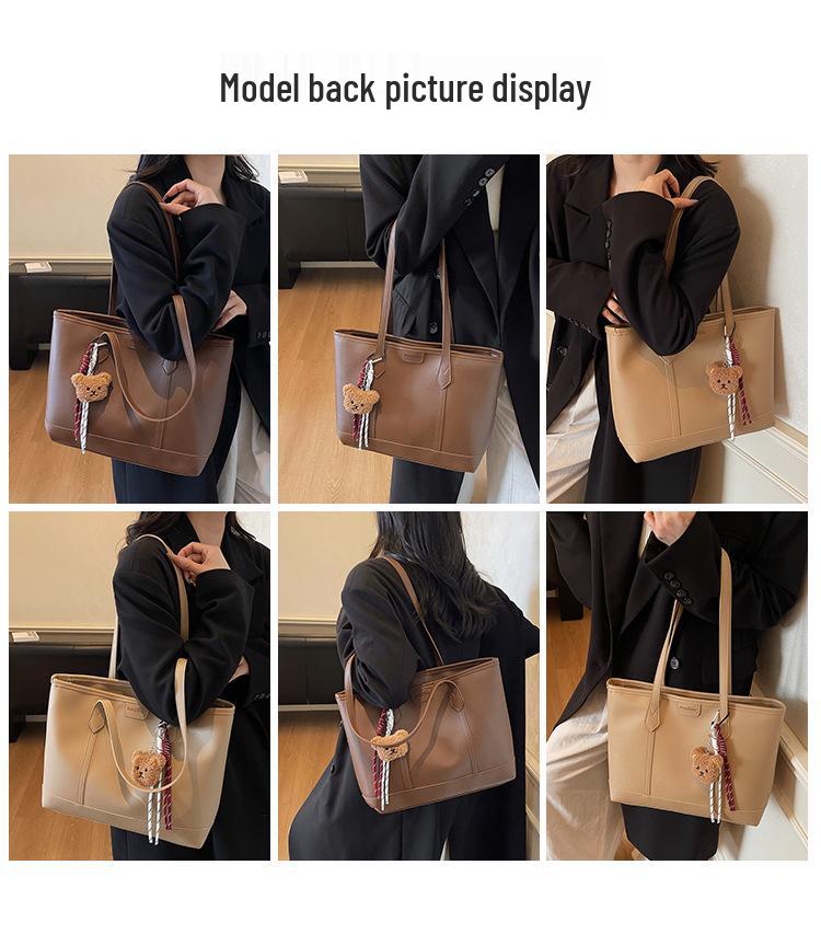 Women's Large Capacity Fashion Tote Bag - 2025 Korean Design, Versatile Casual Shoulder Bag for Daily Commuting