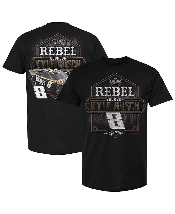 Racing Fan T - Shirt: Rebel Bourbon & Kyle Busch Design Cool NASCAR Vibe Unisex Short Sleeve T-shirt High Quality Graphic T