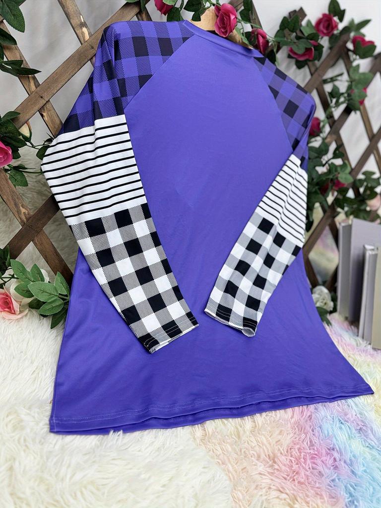 Plus Size Women's Halloween Pumpkin Long Sleeve T-Shirt for Autumn/Winter