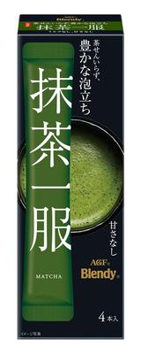 AGF Blendy Matcha Ippuku (No Milk), 4 Sticks X 6 Boxes [Powdered Matcha] [Unsweetened] 7.5g (x 24)