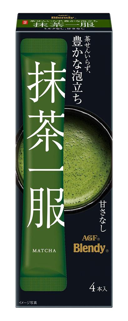 AGF Blendy Matcha Ippuku (No Milk), 4 Sticks X 6 Boxes [Powdered Matcha] [Unsweetened] 7.5g (x 24)