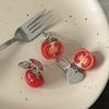 Vibrant Colors Fruit Key Chain Realistic 3D Resin Key Ring Tomato Bag Charm  Backpack Decor