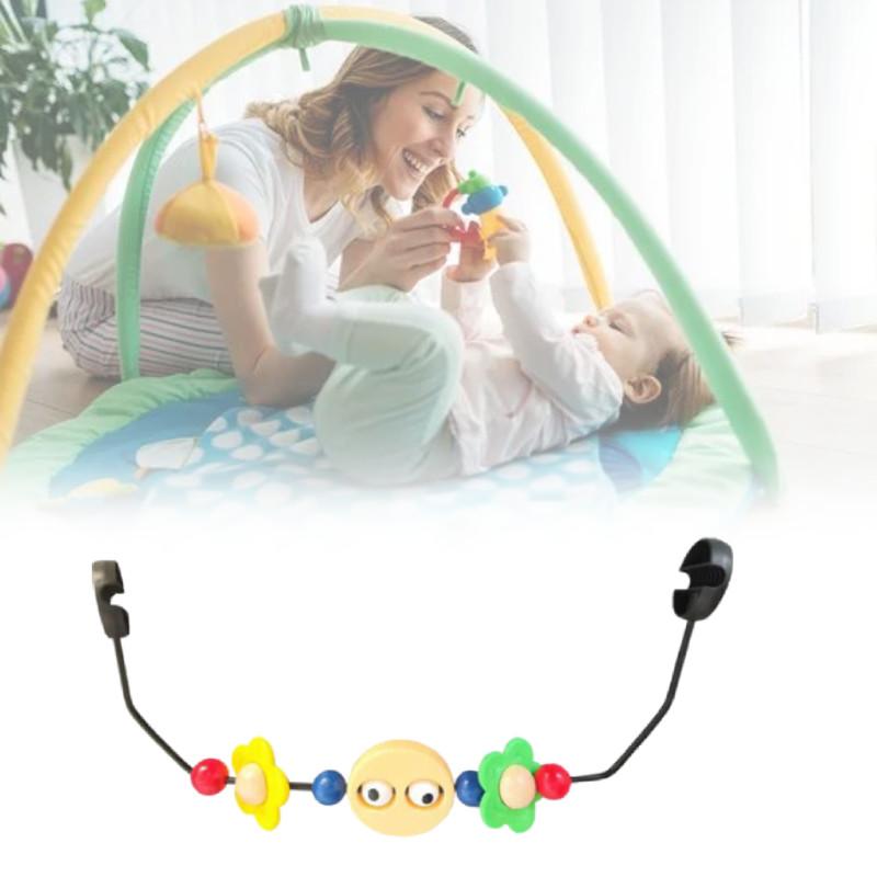 Cozy Wooden Baby Rocking Chair Toy Stand With Colorful Plush Toys For Infant Enjoyment