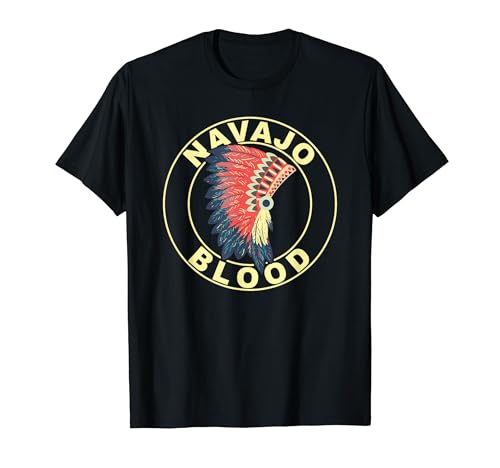 Navajo Blood Tribe Proud Native American Headdress T-Shirt