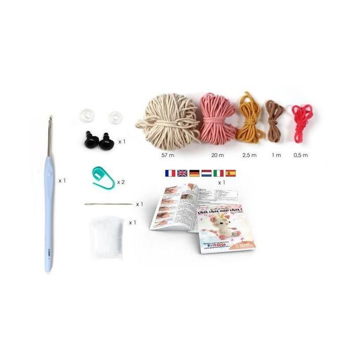 Kit Crochet Chat-Licorne - Graines Creatives - 15 cm - Multicolore