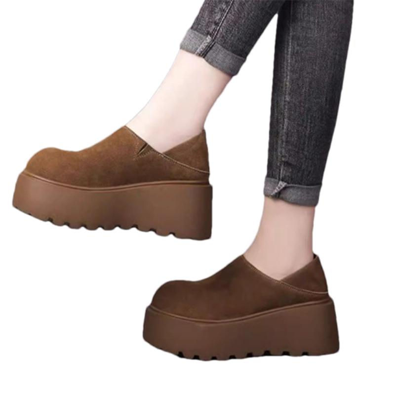 Fashion Women Suede Snow Boots Platform Flats Shoes Woman 2025 Trend Fashion Winter Cozy Walking New Ankle Motorcycle Boots Mujer Botas