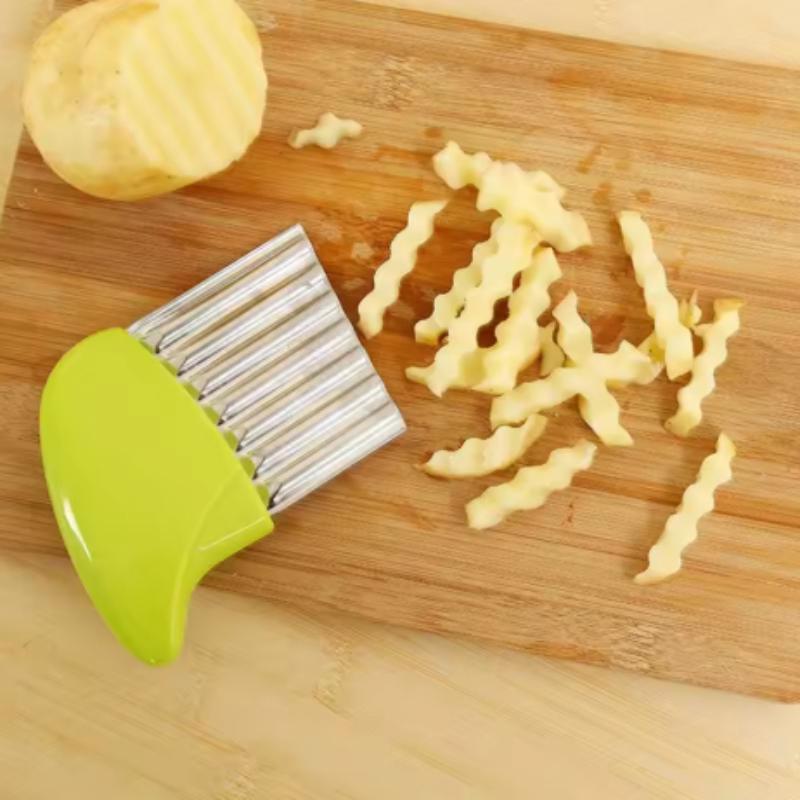 Potato Cutter Chip French Fry Maker Stainless Steel Wavy Knife French Frie Chopper Knife Chopper French Fry Kitchen Gadget Tools