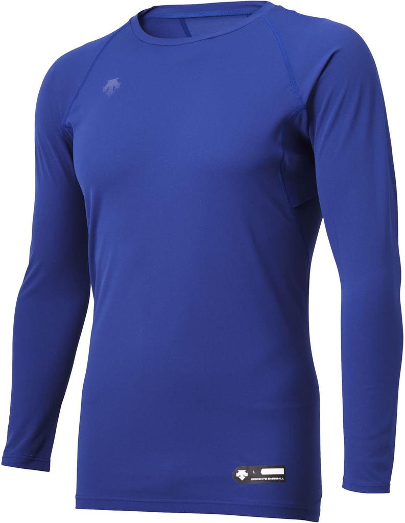DESCENTE Baseball Round Long Royal Blue STD-771B Men's Undershirt, Neck, Sleeve,
