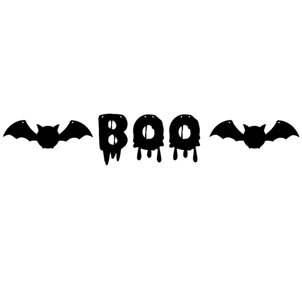 

Blood Bat Halloween Letter Pull Flag Happy Halloween Latte Boo Banner Customization Bat BOO