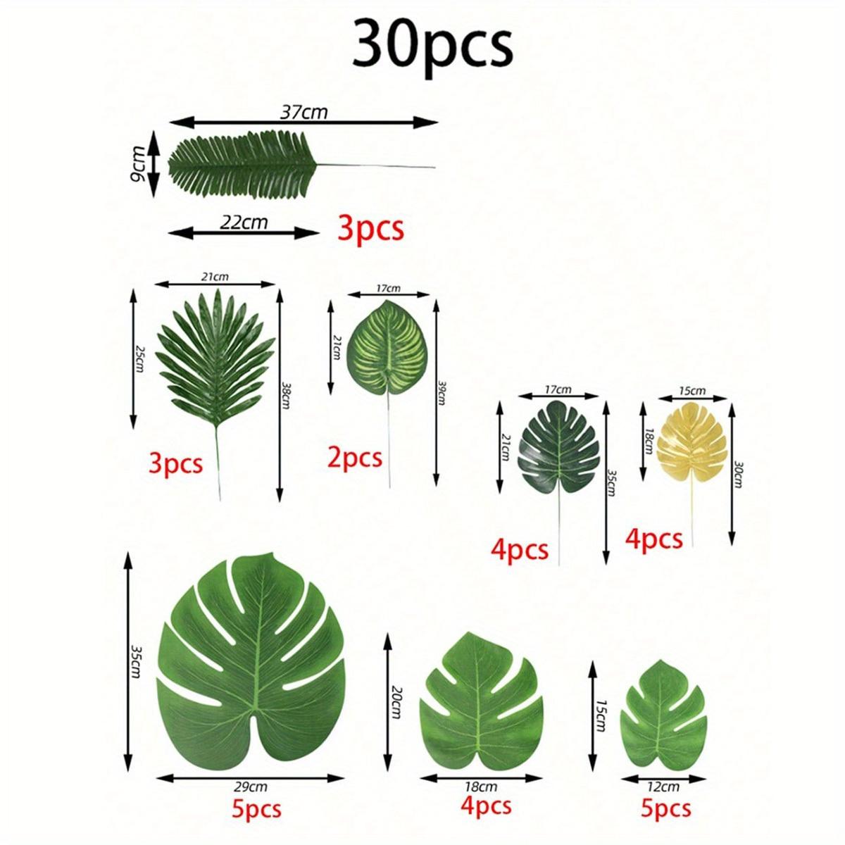 

Искусственные пальмовые листья 5-8 видов, большие и маленькие, зеленые, искусственные пальмовые листья со стеблями для сафари, джунглей, гавайских луау, декора стола для вечеринки, свадьбы, дня рождения 30 Pcs Style 2
