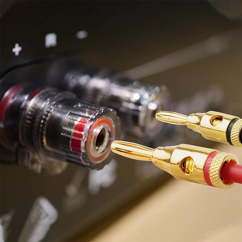 10Pcs 4mm Gold-Plated Banana Plug Adapter Sound Amplifier Cable Wire Audio Speaker Connector Jack Banana Connectors Screw Type
