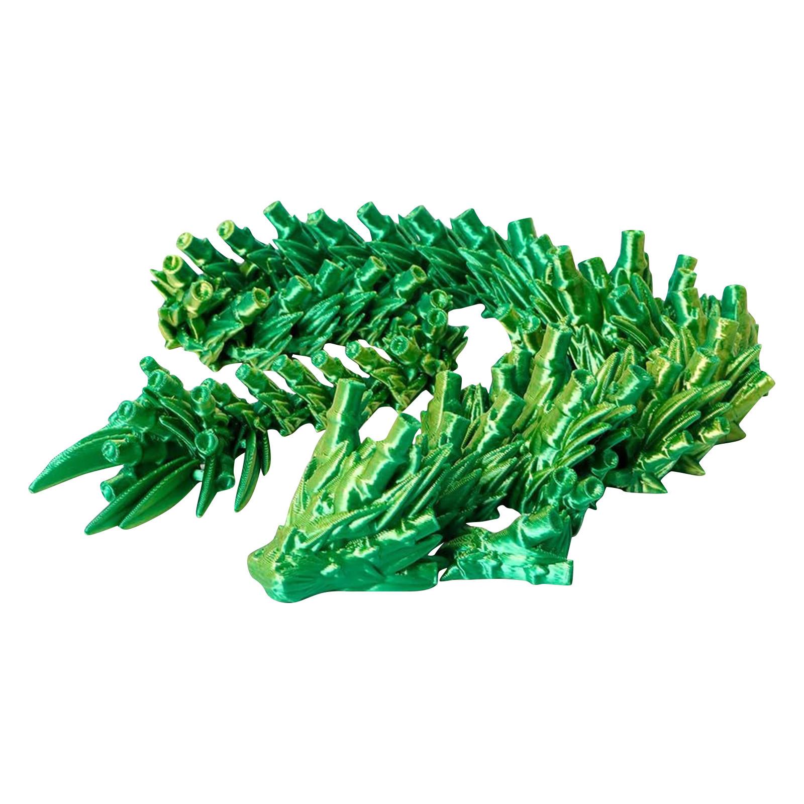 

3D Printed Ornaments With Movable Joints, Dragon Ornaments, Figurine Set, Dragon Decoration зелёный