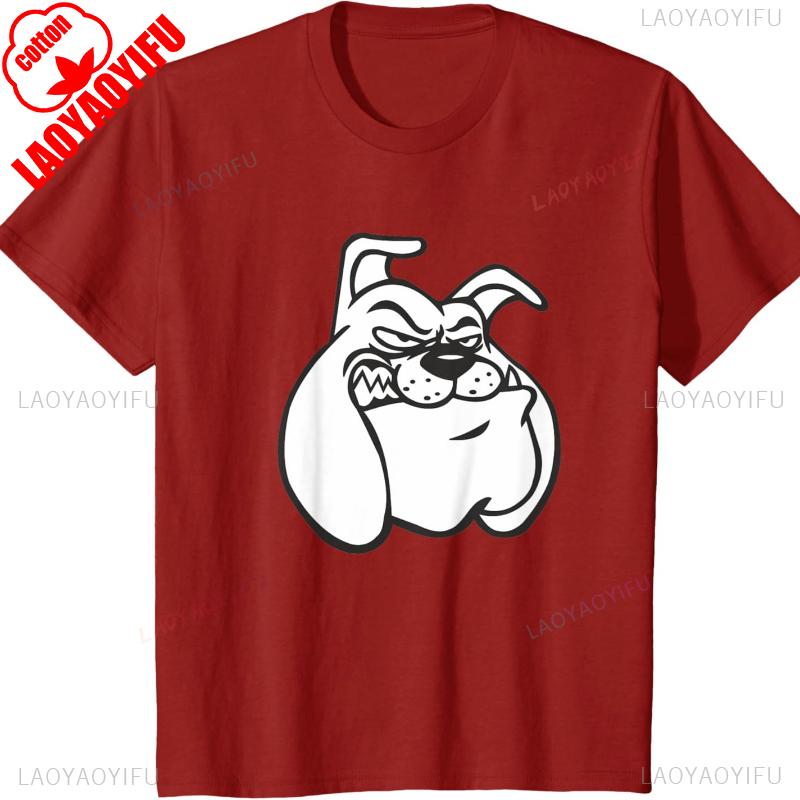 Bulldogge Hundegesicht Cool Lustig T-Shirt Shirts Lustig Draußen Hohe Qualität Baumwolle Kurzarm Regulär Grafik-T-Shirts Unisex Shirts