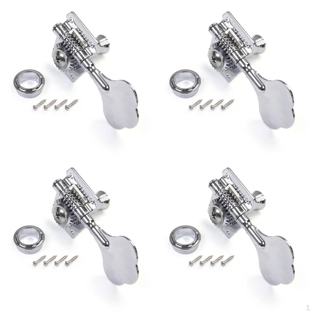 4 Pieces Bass Machine Heads Silver Music Hardware Silver-tonedToned