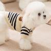 Dogs Striped Sweater Cute Bear Pattern Knitted Pullover Stretchy Warm Winter Puppy Clothes for Small Dogs Cats French Bulldog Chihuahua
