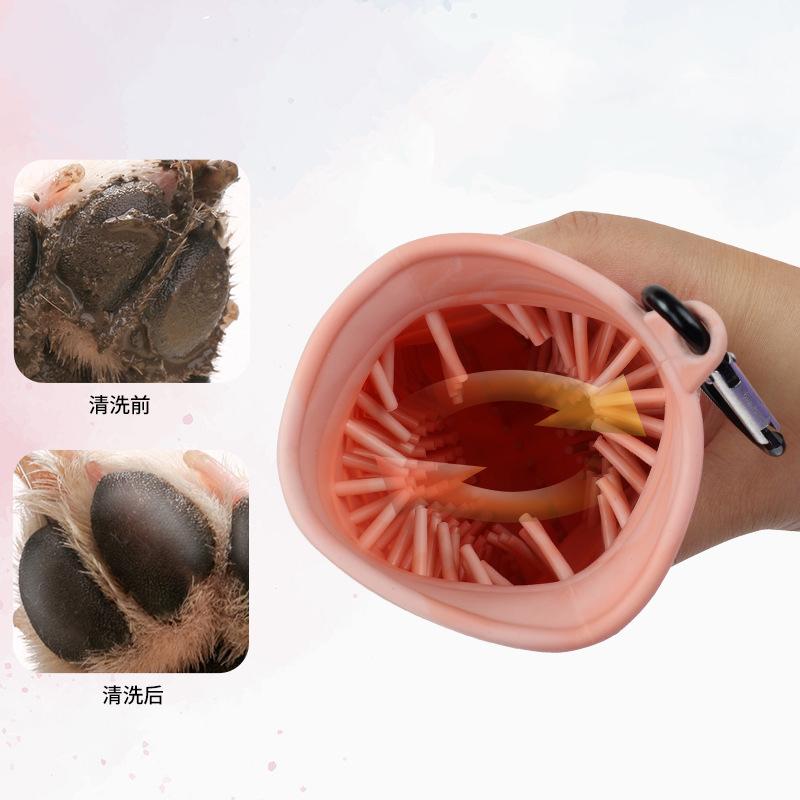 Dog Foot Wash Cup Portable Paw Clean Tools for Dogs Large Medium Dog Foot Washer Scrubber Dog Muddy Dirty Paw Cleaning Cup
