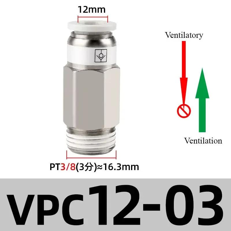 AKH Pneumatic Check Valve One-way Exhaust Valve Straight-through SPC8-02 VPC8-01 Prevents Air Backflow BSPT Thread 1/8 1/4 3/8
