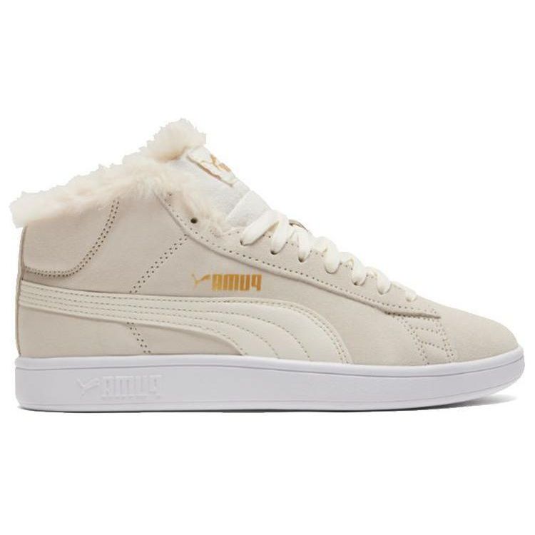 Puma Smash V2 Comfortable Versatile Mid-Top Sneakers Women Sneakers Off-White 385005-02