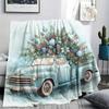 1Pc Seasons truck Print Flannel Blanket, High quality Comfortable for All Seasons, Home Decor, Warmth and Comfort, Perfect for Christmas Gifts