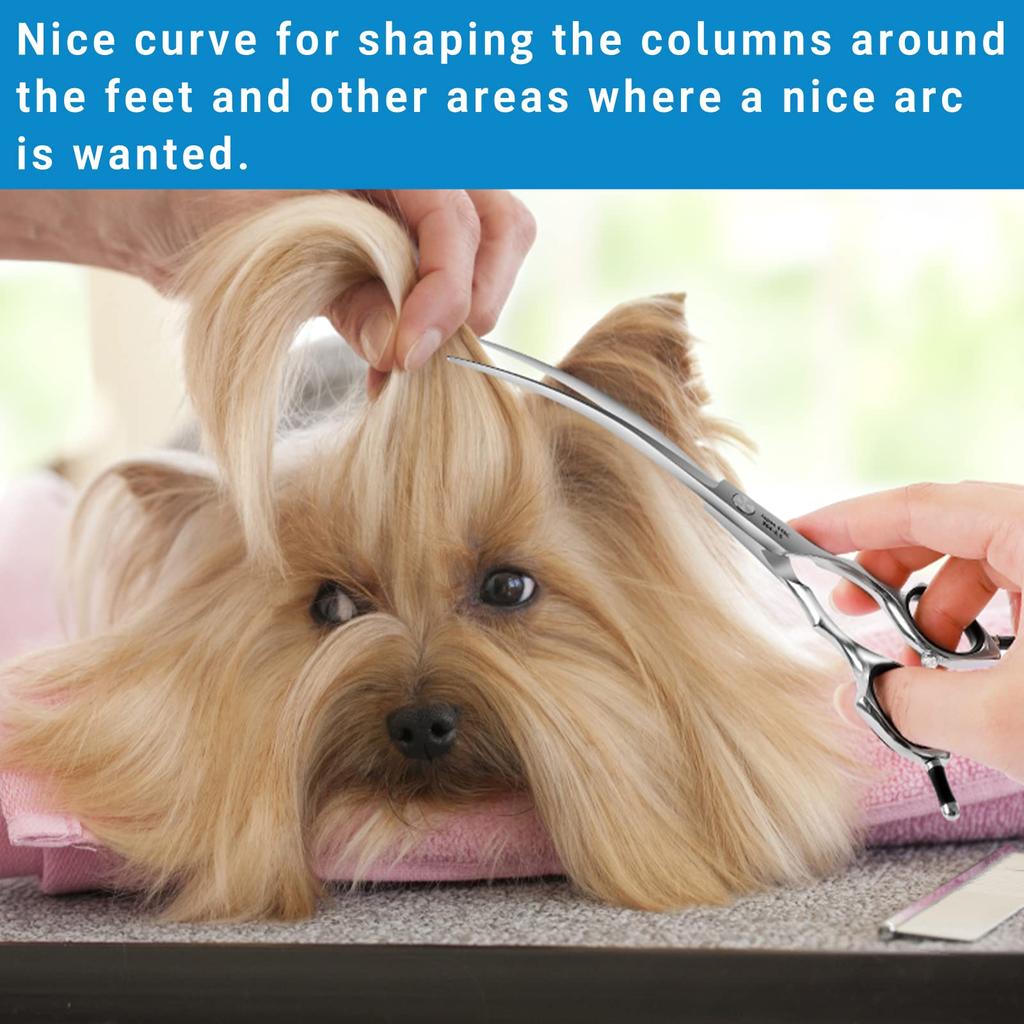 HASHIMOTO Pet Slightly Curved Used by Professional Pet Groomers Scissors, Blade, (6.5 Inches)